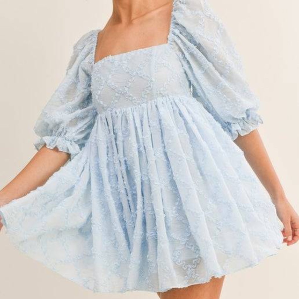 NWT MABLE babydoll dress baby blue